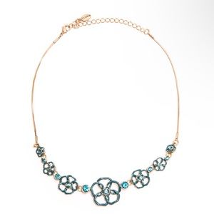 Pilgrim Denmark Capri Meld Necklace in Blue with Swarovski Crystals, NWT